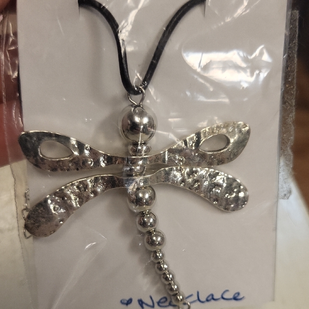 Silver Dragonfly Pendant Necklace